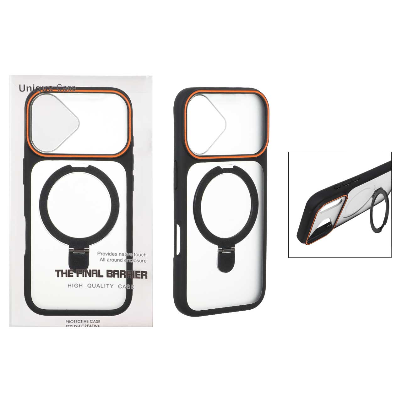 قاب اورجینال Unique Case مات لوپ استند شو مدل Apple iPhone 17 - مشکی