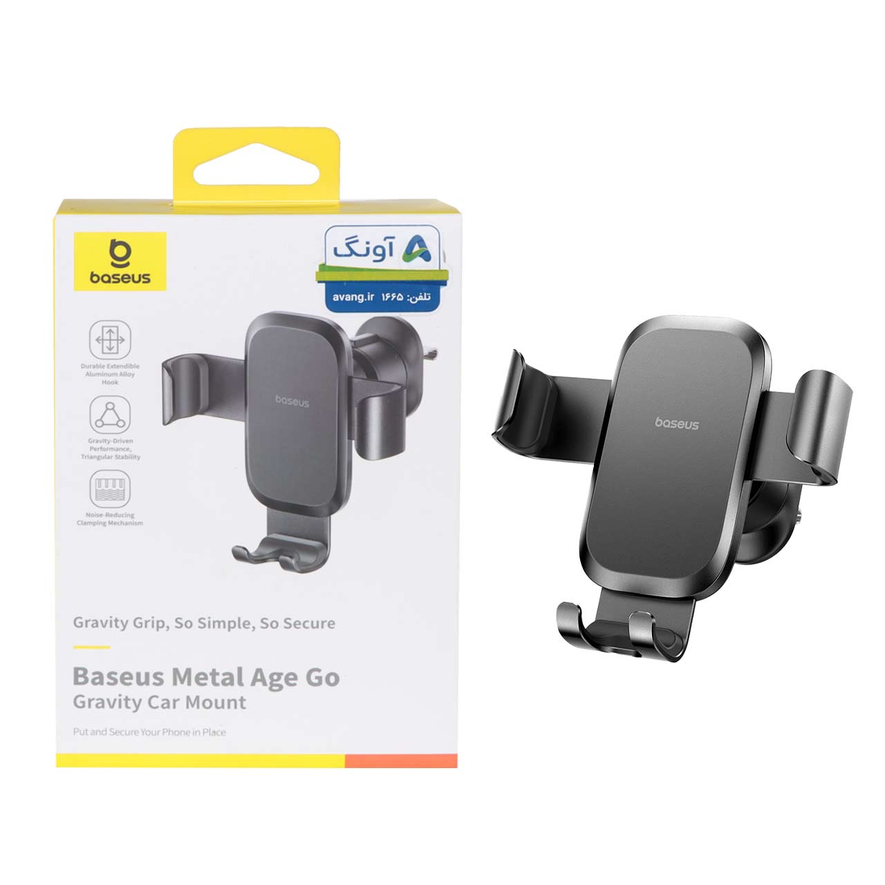 هولدر گوشی موبایل دریچه کولری Baseus مدل Metal Age Go BS-CM049 - مشکی